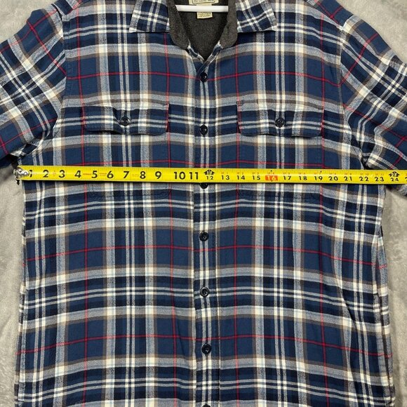LL Bean Shirt Mens Large Tall Plaid Fleece Lined Flannel Overshirt Shacket Fall - Picture 3 of 8